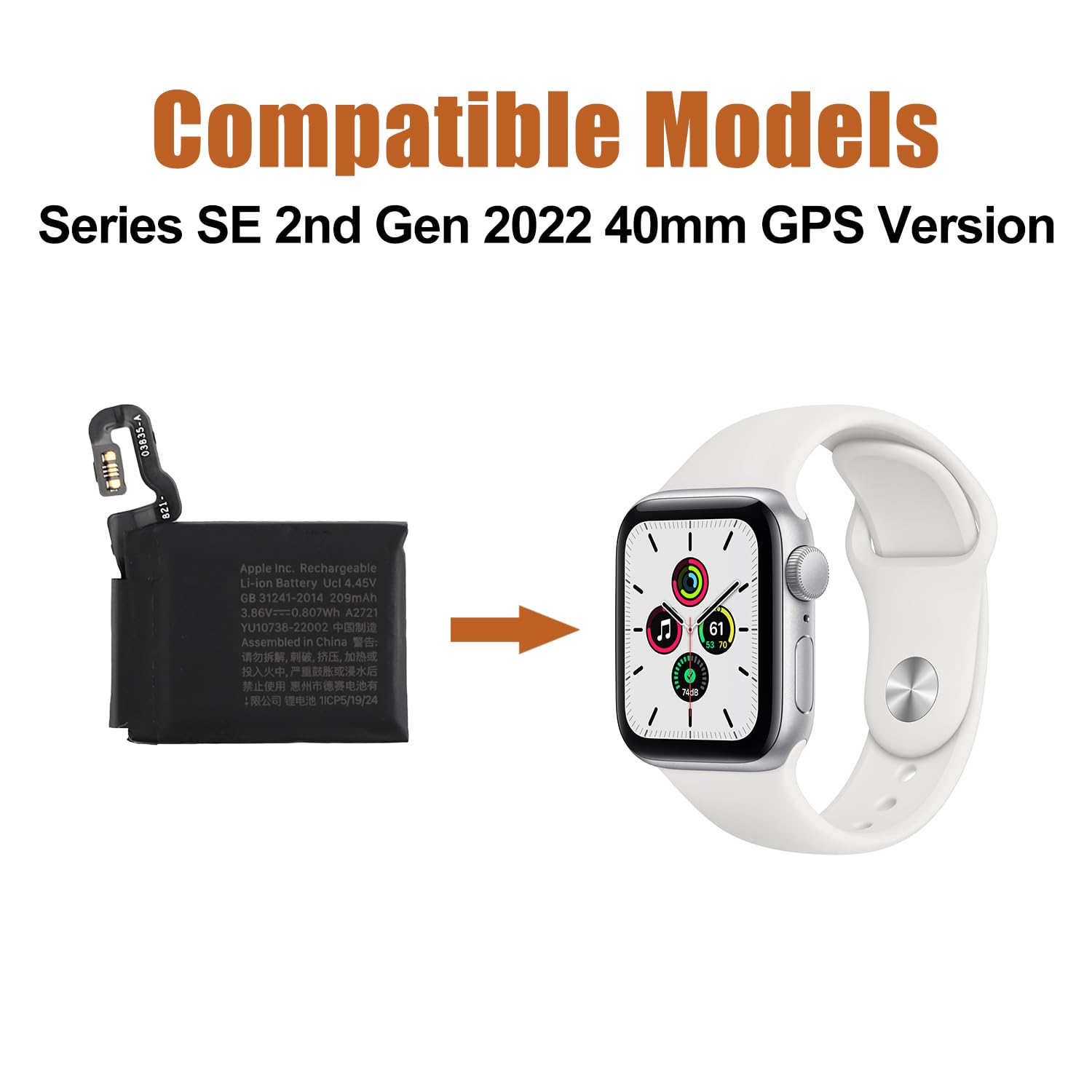 Apple WatchＳＥ2 バッテリー100% Watch Battery for Apple Watch SE 2nd Gen 40MM LTE | eBay